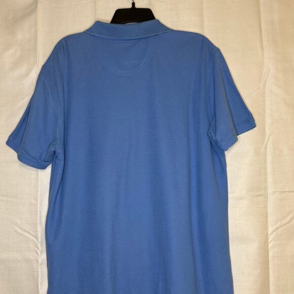 IZOD Advantage Polo Shirt Men’s Large Blue Yellow Logo Cotton Blend Golf - Picture 2 of 5